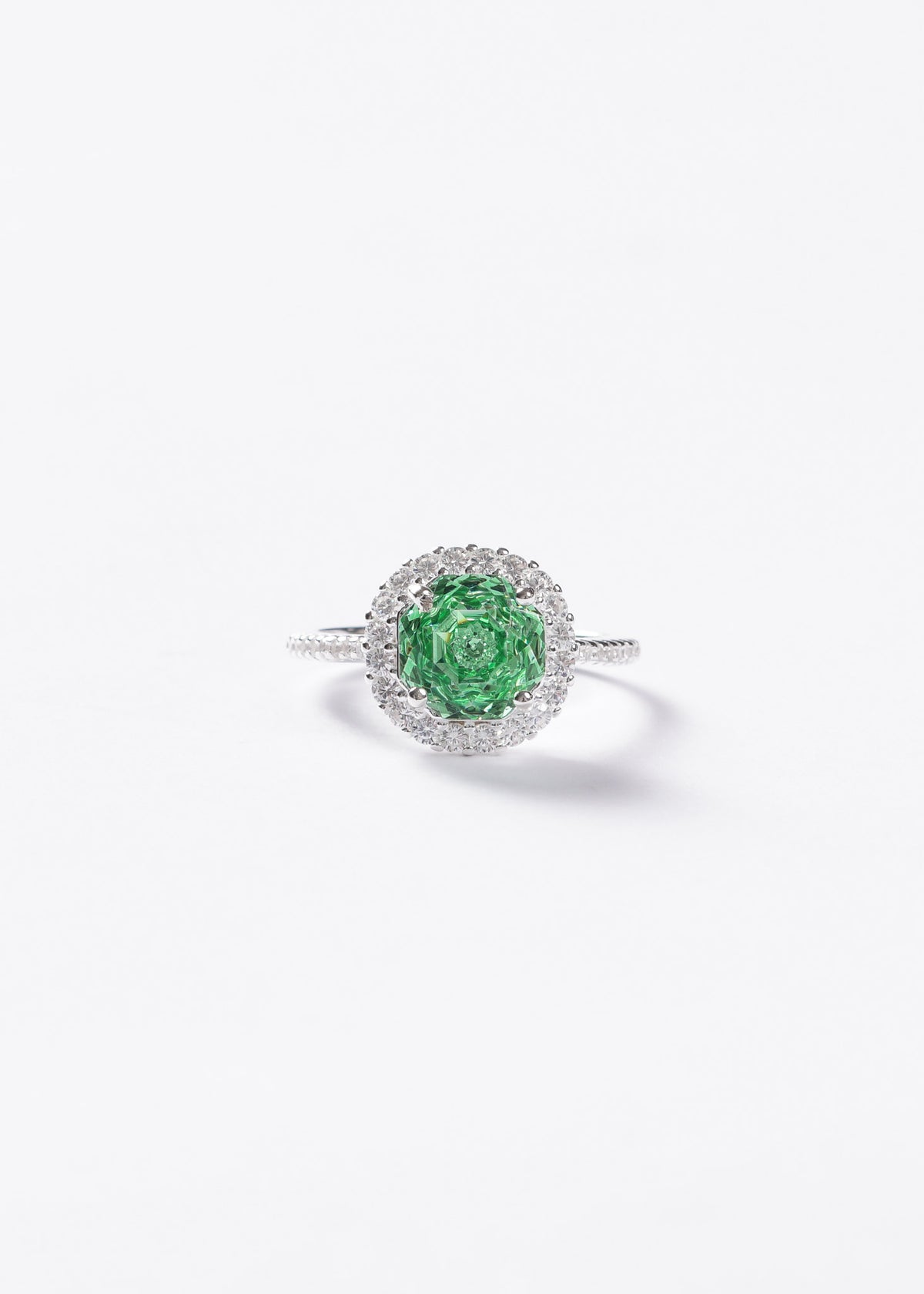 Anillo Grand Lady Di Plata 925 & Zirconia verde