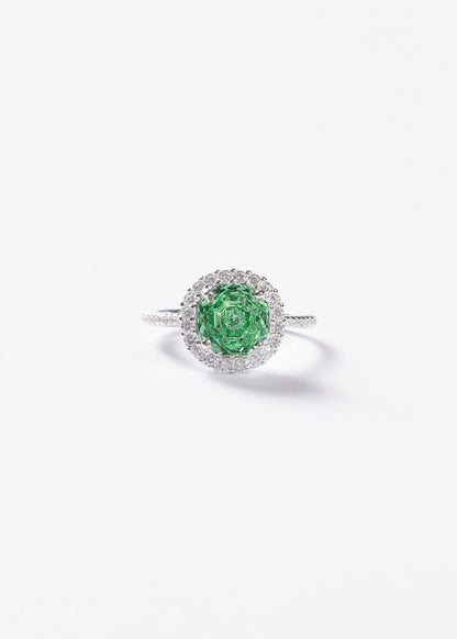 Anillo Grand Lady Di Plata 925 & Zirconia verde