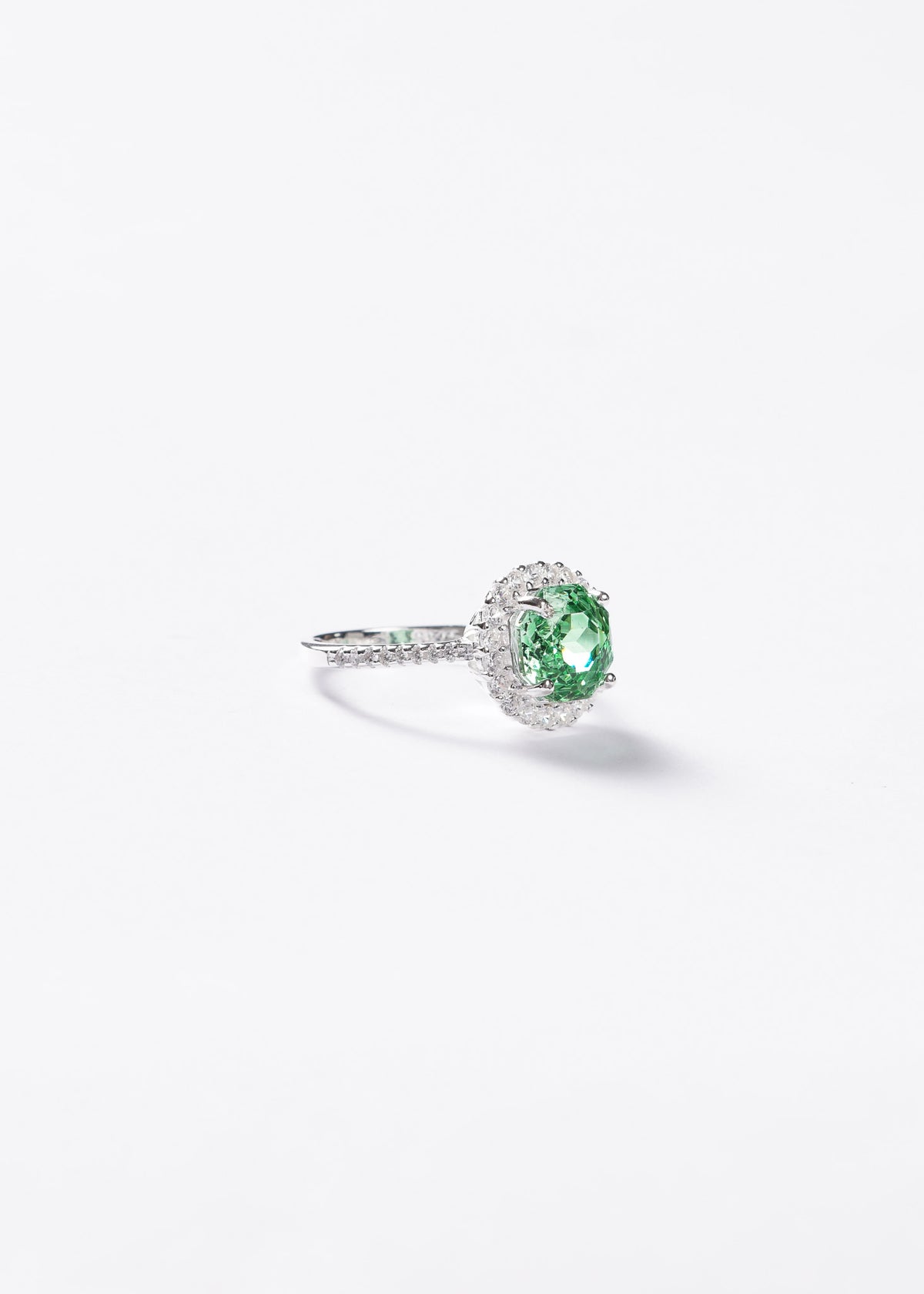 Anillo Grand Lady Di Plata 925 & Zirconia verde