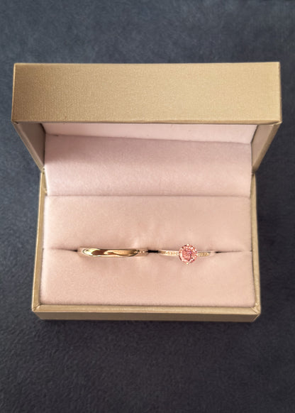 Set Anillo Realeza Rosa + Alianza bombé 3mm Plata 925 & Zirconias - Parejas