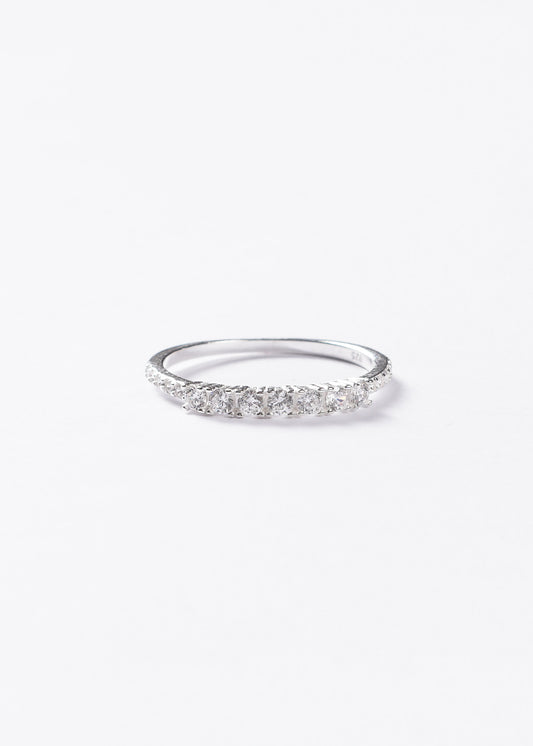 Anillo 6 puntos luz y zirconias laterales plata 925