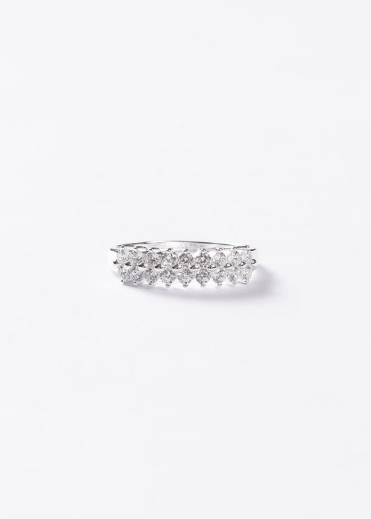 Anillo frente de zirconias Plata 925