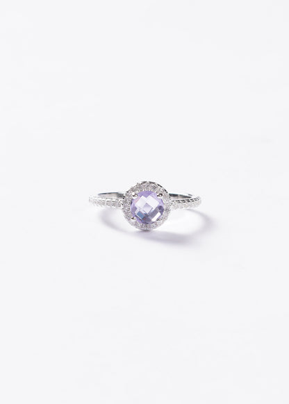Anillo Lady Di Circle Plata 925 & Zirconia violeta