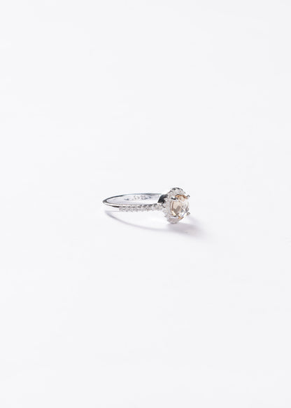 Anillo Lady Di Circle Plata 925 & Zirconia amarillo champagne