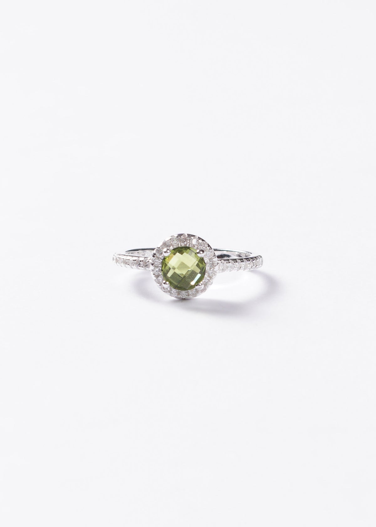 Anillo Lady Di Circle Plata 925 & Zirconia verde oliva