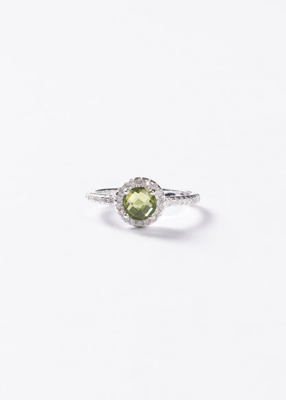 Anillo Lady Di Circle Plata 925 & Zirconia verde oliva