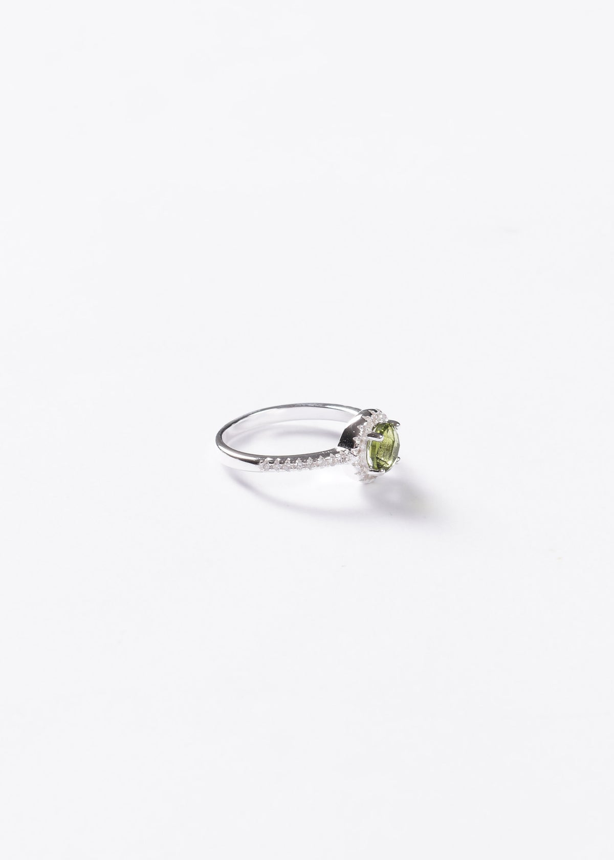 Anillo Lady Di Circle Plata 925 & Zirconia verde oliva