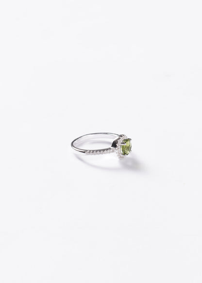 Anillo Lady Di Circle Plata 925 & Zirconia verde oliva