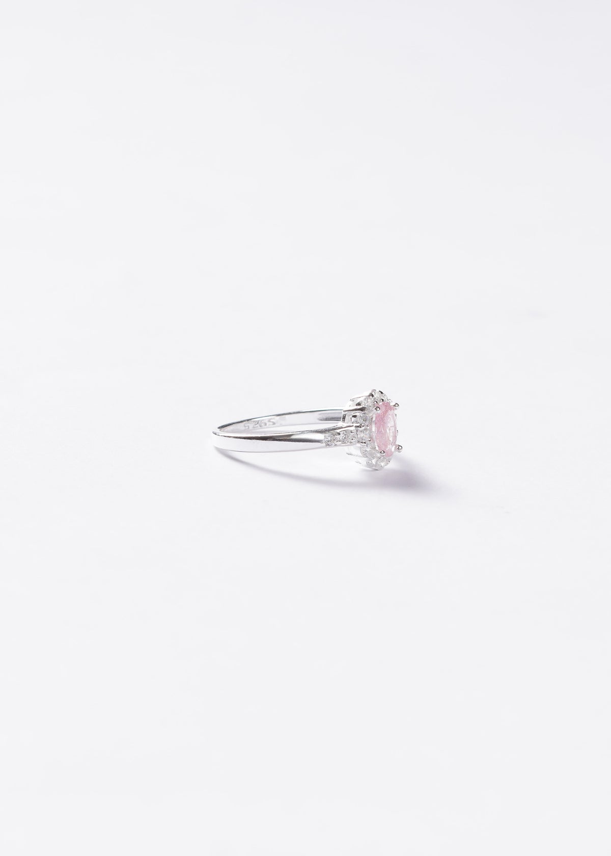 Anillo Lady Di Oval Rosa Plata 925 & Zirconias