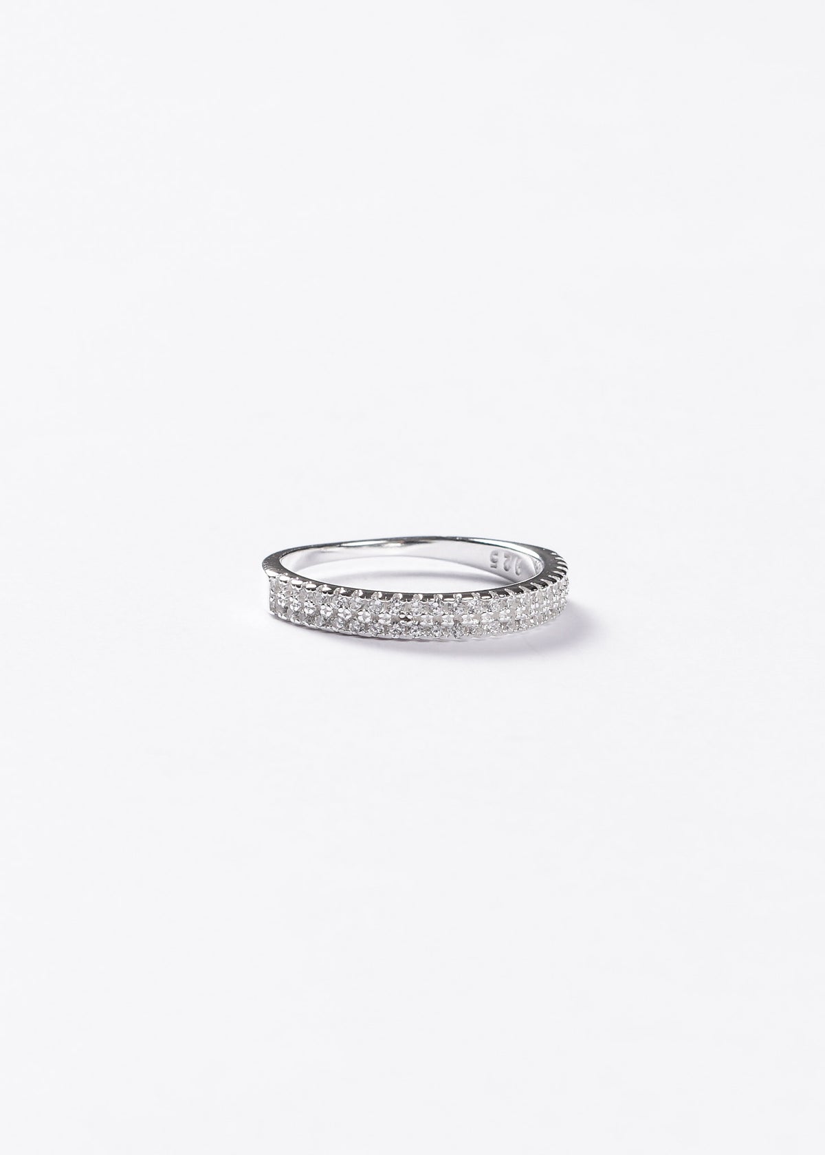 Anillo medio sin fin ancho 3mm Plata 925 & Zirconias