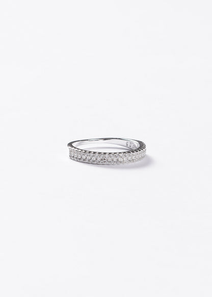 Anillo medio sin fin ancho 3mm Plata 925 & Zirconias