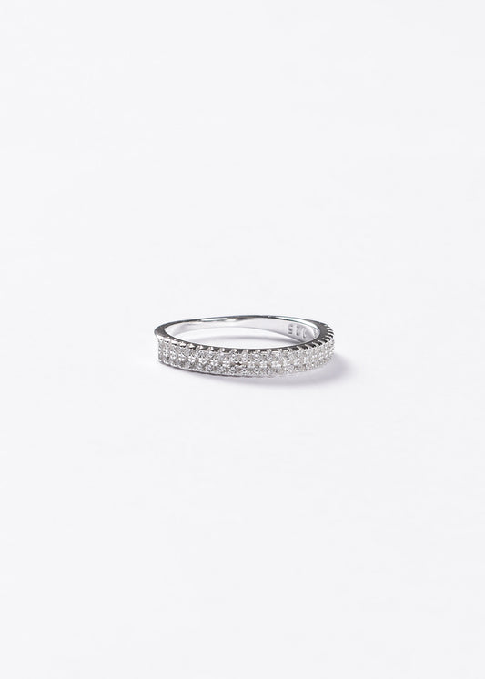 Anillo medio sin fin ancho 3mm Plata 925 & Zirconias