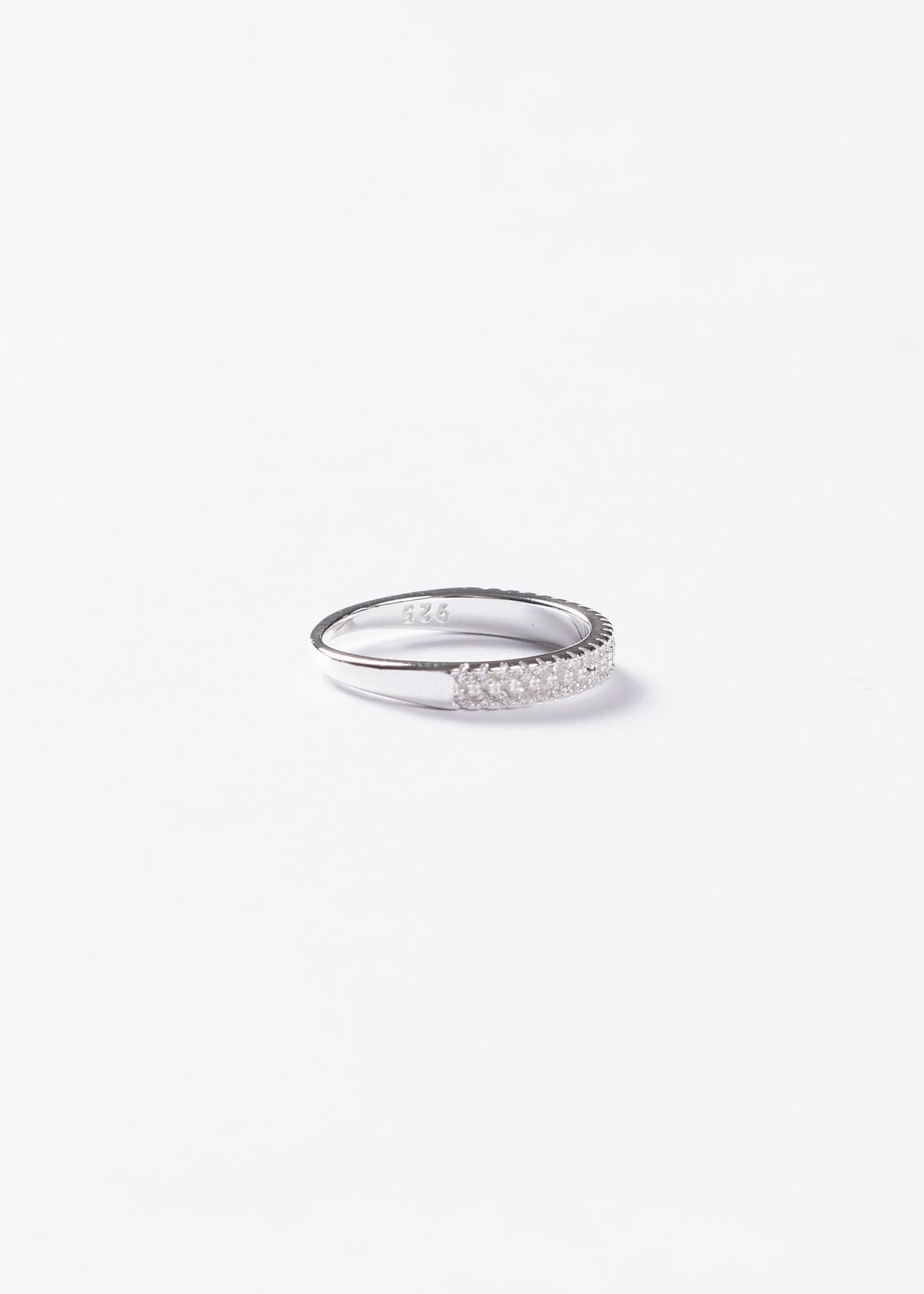 Anillo medio sin fin ancho 3mm Plata 925 & Zirconias