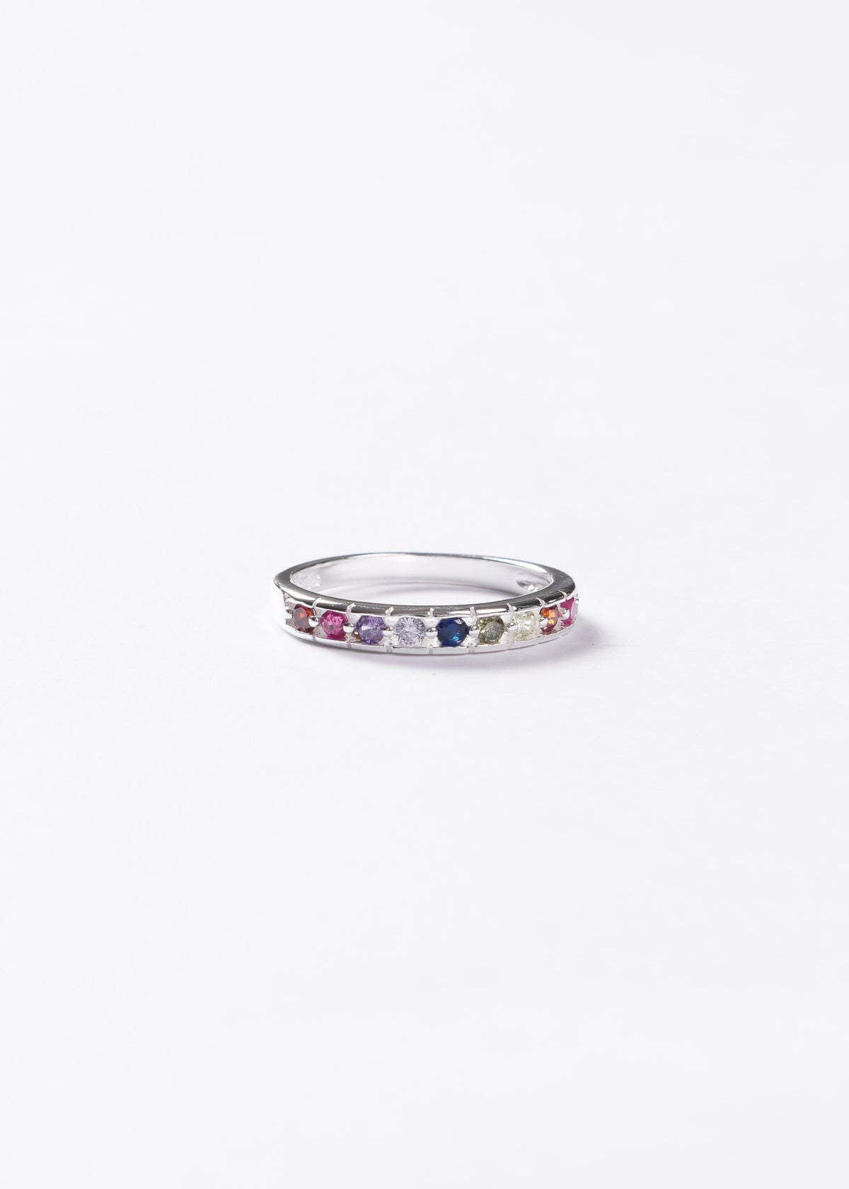 Anillo medio sin fin Multicolor Plata 925 & Zirconias