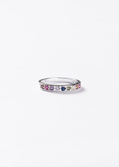 Anillo medio sin fin Multicolor Plata 925 & Zirconias