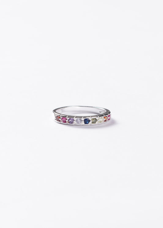 Anillo medio sin fin Multicolor Plata 925 & Zirconias