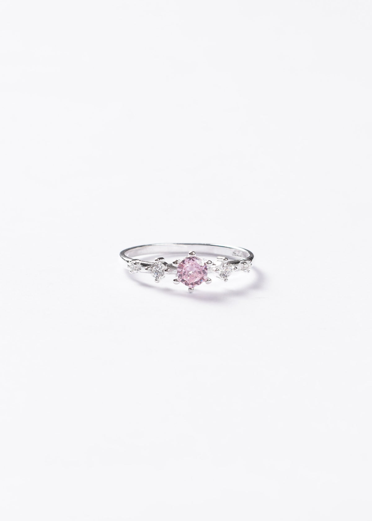 Anillo puntos luz y centro rosa Plata 925 & Zirconias