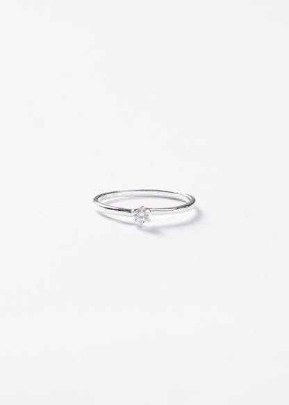 Anillo cintillo clásico fino 6 puntas Plata 925 & Zirconia