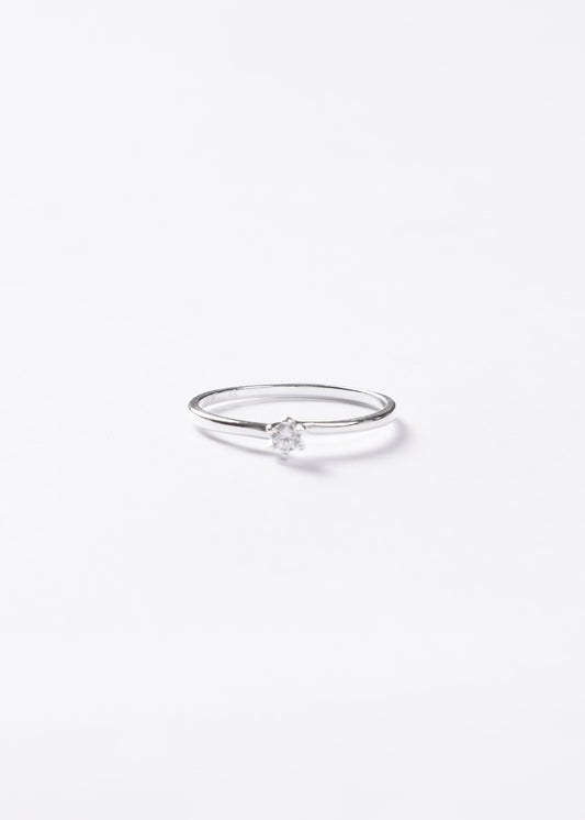 Anillo cintillo clásico fino 6 puntas Plata 925 & Zirconia