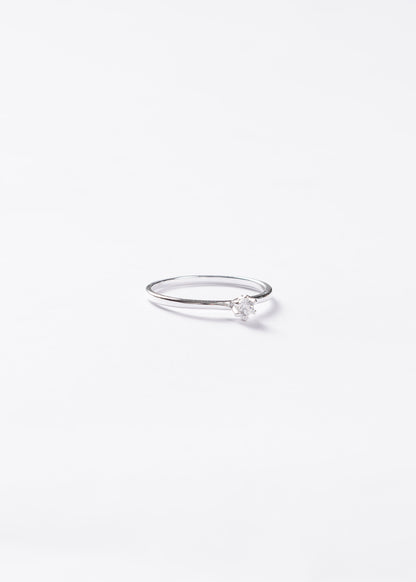 Anillo cintillo clásico fino 6 puntas Plata 925 & Zirconia
