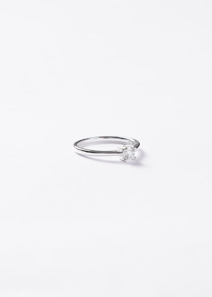 Anillo cintillo clásico fino 4 puntas Plata 925 & Zirconia