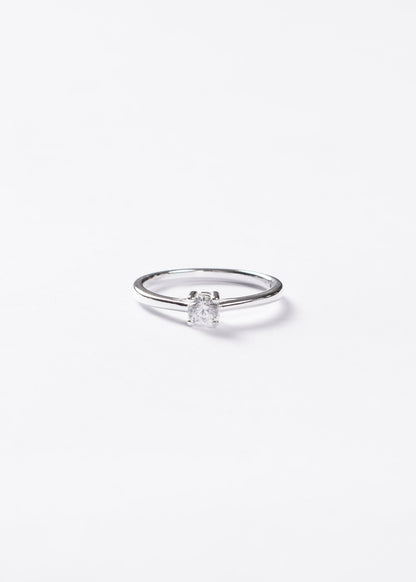 Anillo cintillo clásico fino 4 puntas Plata 925 & Zirconia