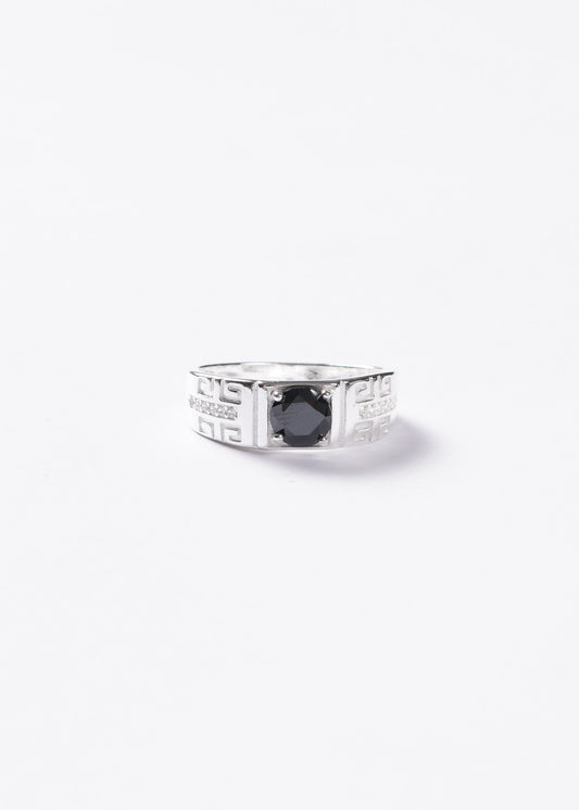 Anillo Grand Guarda Griega Plata 925 & Zirconia negra - Hombre