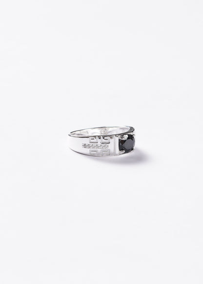 Anillo Grand Guarda Griega Plata 925 & Zirconia negra - Hombre