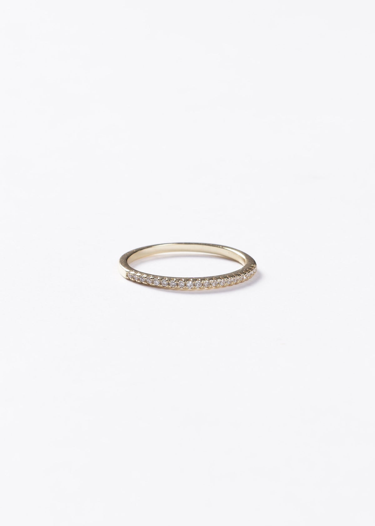 Anillo medio sin fin zirconias Plata 925 & Baño de oro 18k