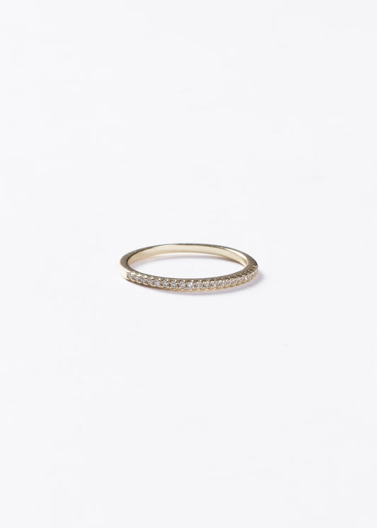 Anillo medio sin fin zirconias Plata 925 & Baño de oro 18k