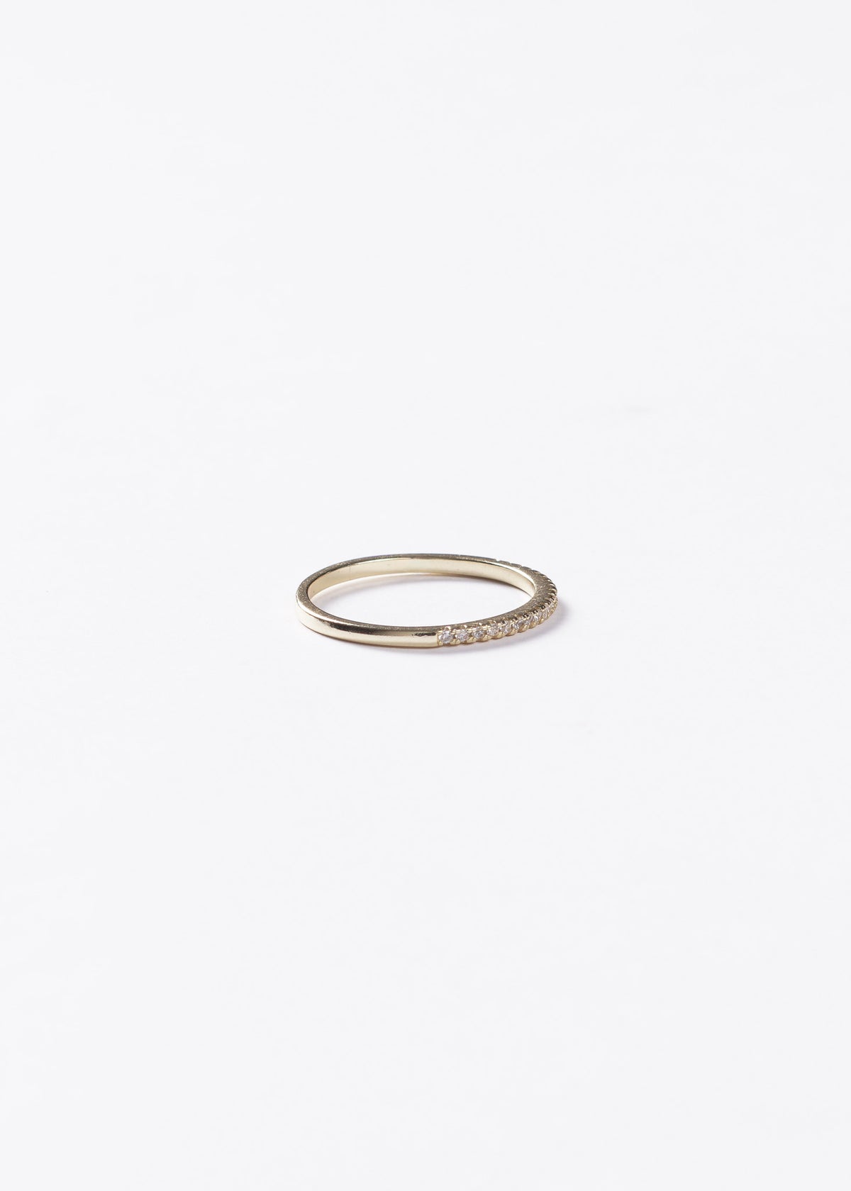 Anillo medio sin fin zirconias Plata 925 & Baño de oro 18k