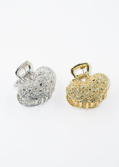 Broche de pelo metálico diseño corazón