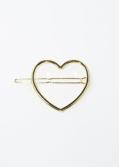 Broche de pelo metálico corazón