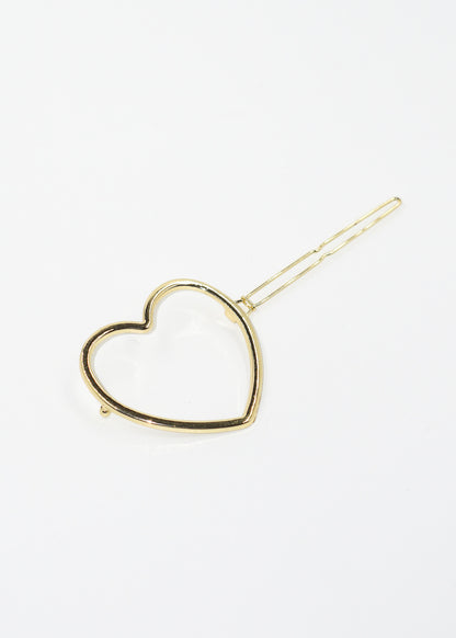 Broche de pelo metálico corazón