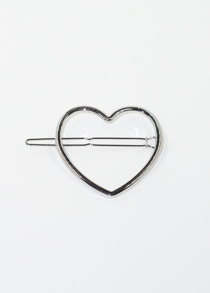Broche de pelo metálico corazón