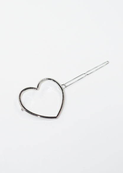 Broche de pelo metálico corazón