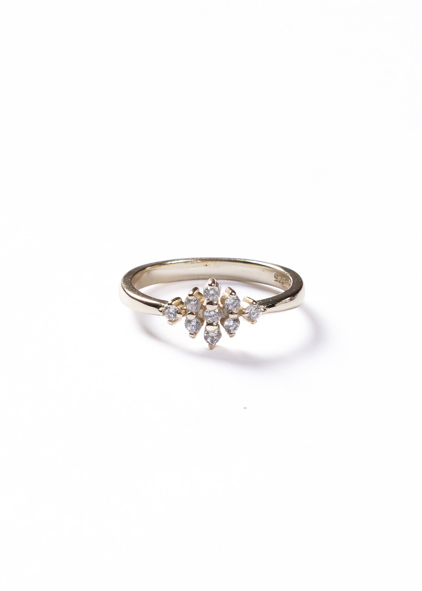 Anillo frente marquesas plata 925 & baño en oro 18k