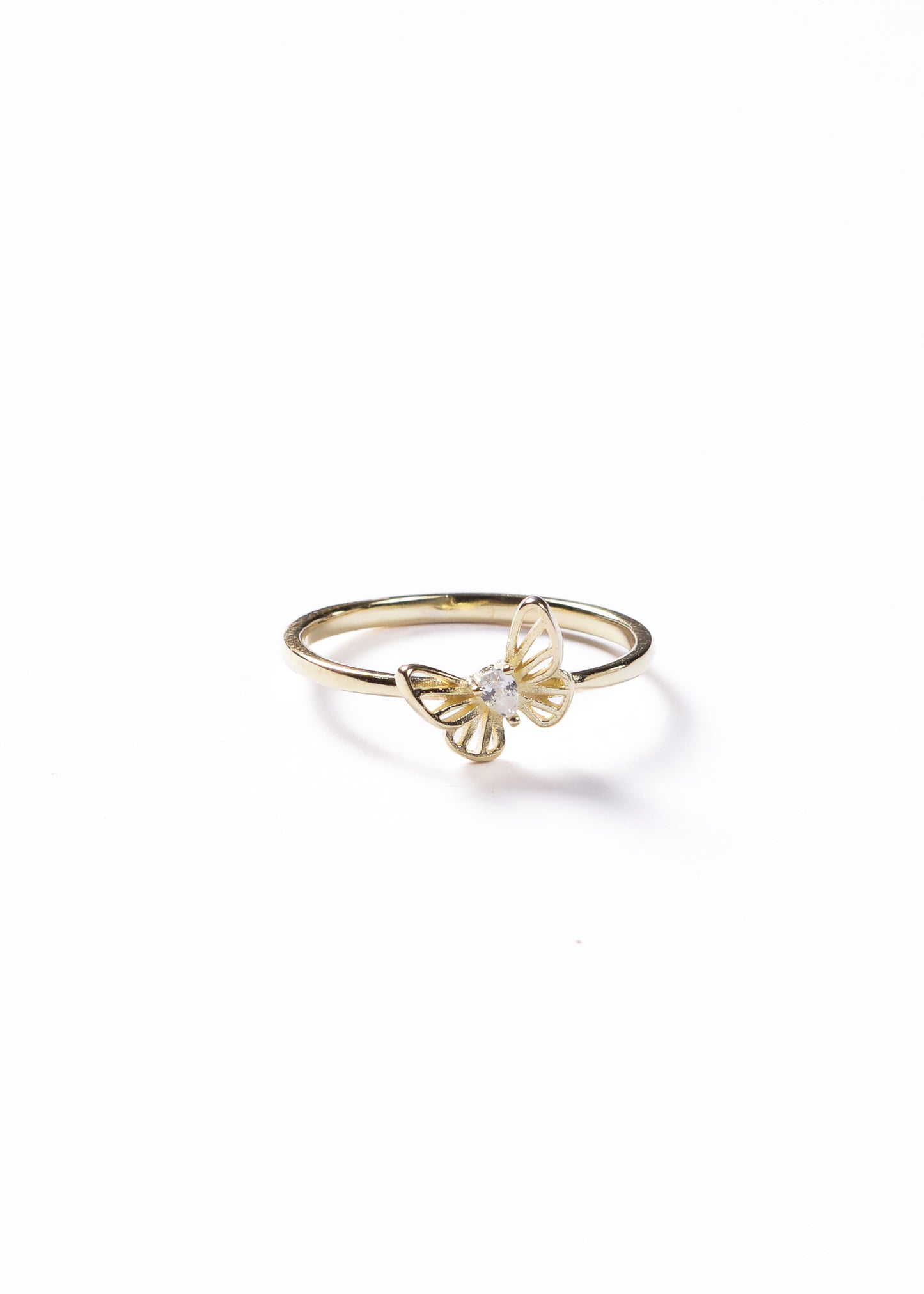 Anillo mariposa con zirconia plata 925 & baño en oro 18k