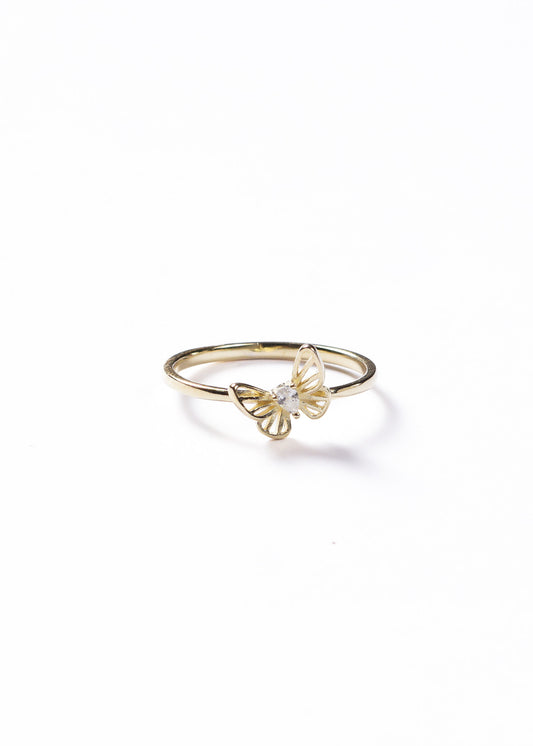 Anillo mariposa con zirconia plata 925 & baño en oro 18k