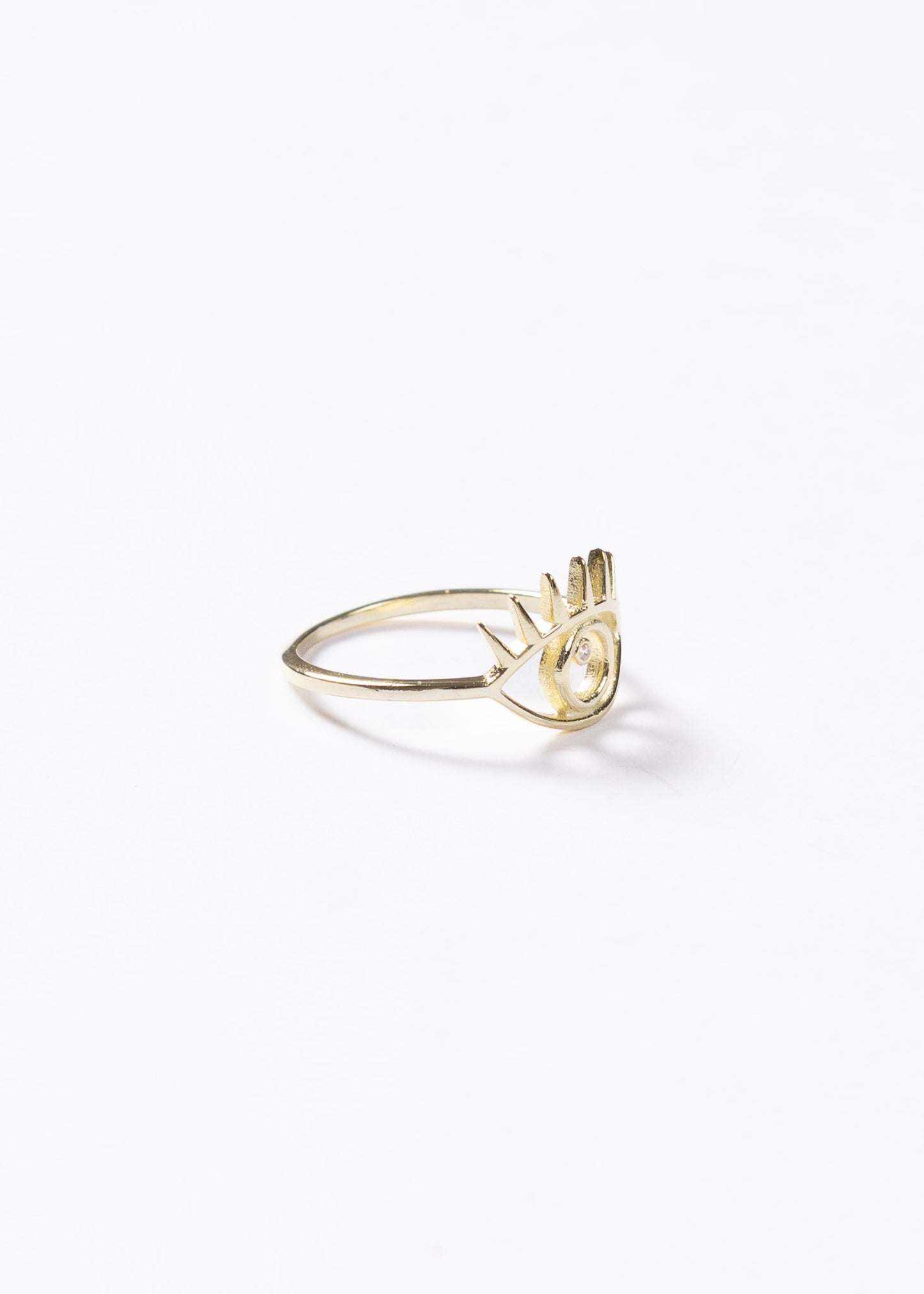 Anillo ojo turco pestañas plata 925 & baño en oro 18k