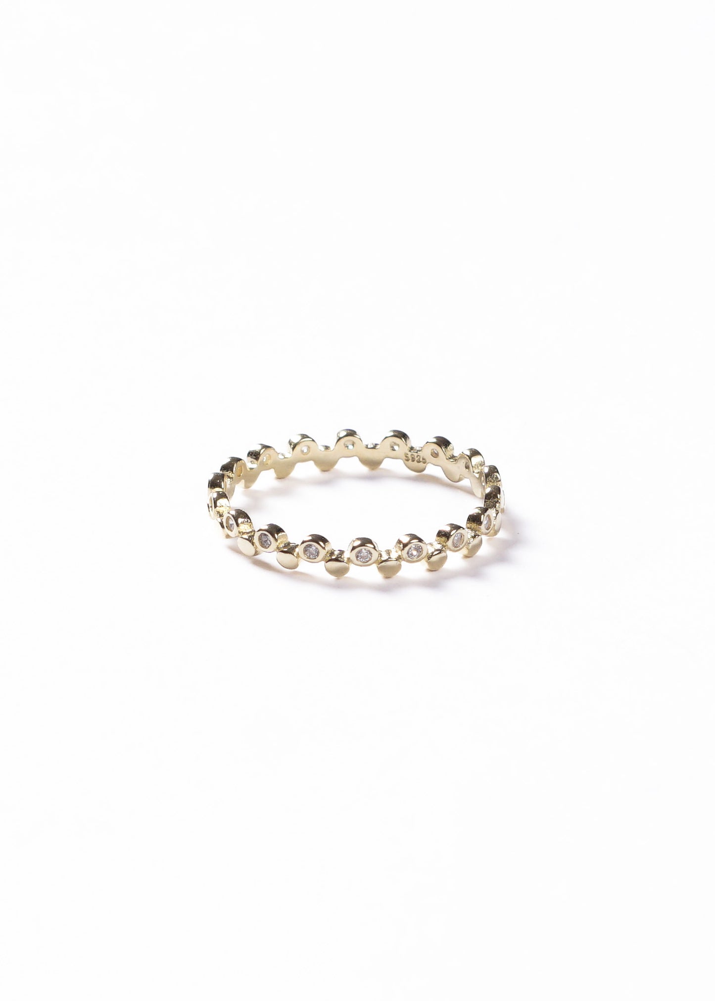 Anillo puntos luz sin fin plata 925 & baño en oro 18k