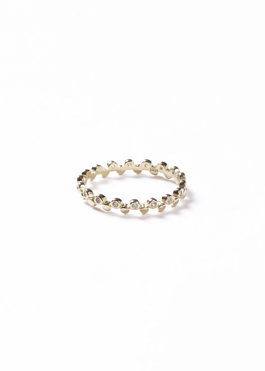 Anillo puntos luz sin fin plata 925 & baño en oro 18k