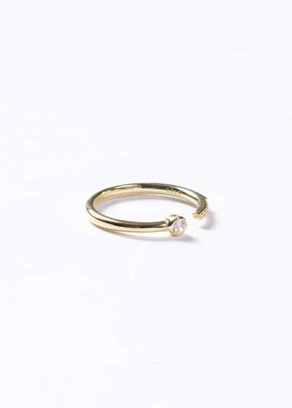 Anillo punto luz semi-ajustable plata 925 & baño en oro 18k