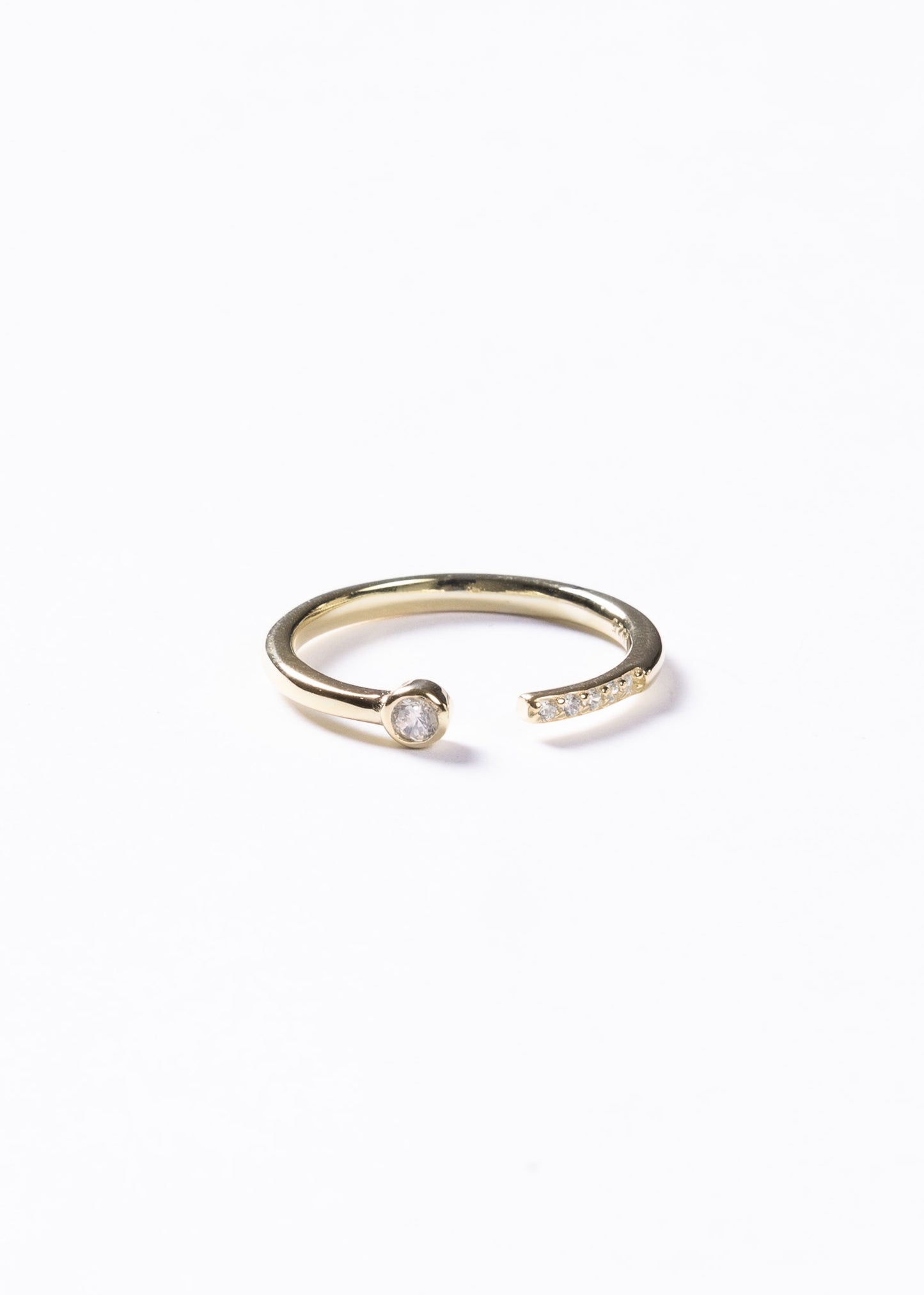Anillo punto luz semi-ajustable plata 925 & baño en oro 18k