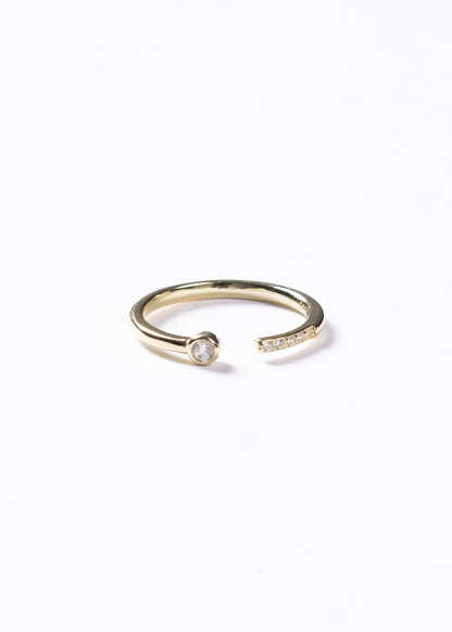 Anillo punto luz semi-ajustable plata 925 & baño en oro 18k