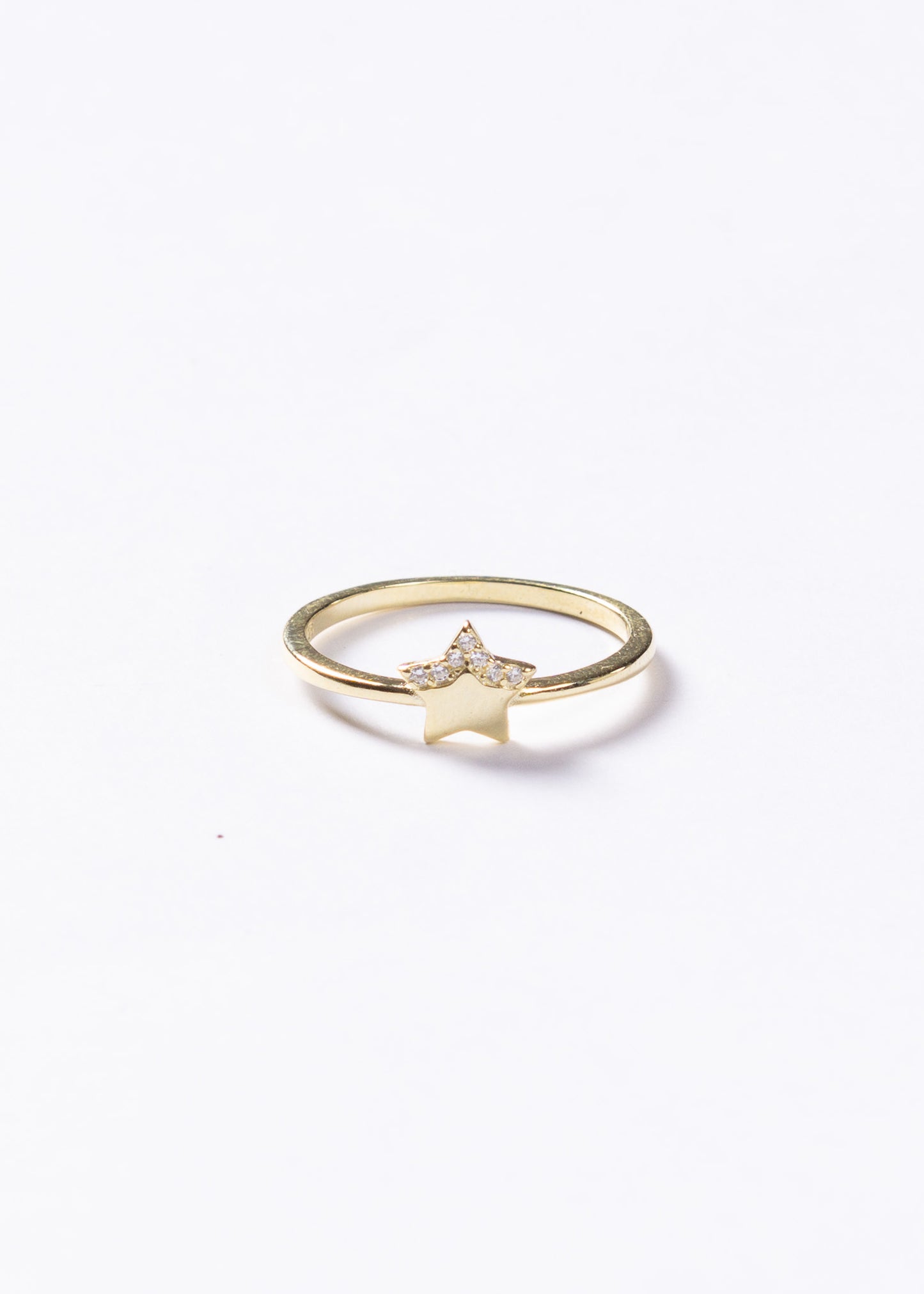 Anillo estrella zirconias plata 925 & baño en oro 18k