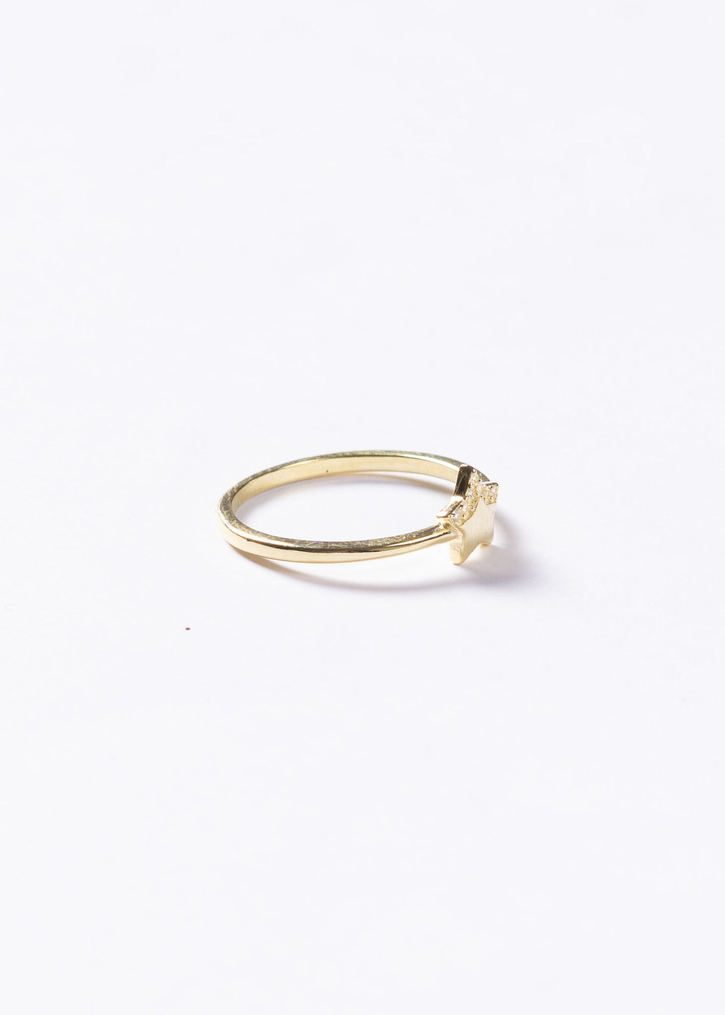 Anillo estrella zirconias plata 925 & baño en oro 18k