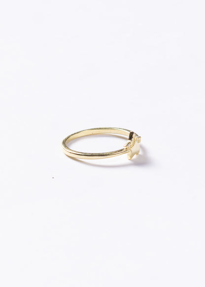 Anillo estrella zirconias plata 925 & baño en oro 18k