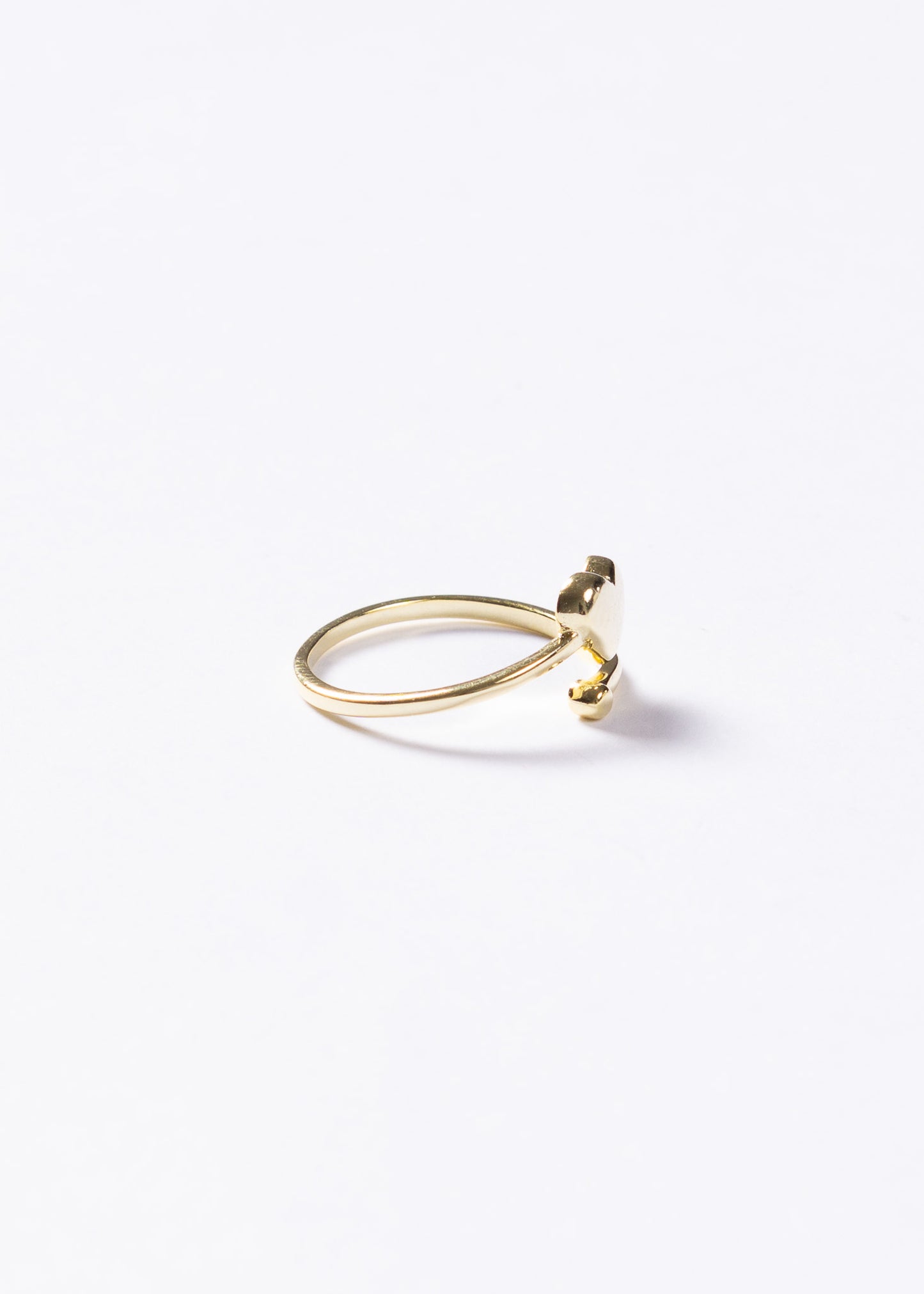 Anillo corazón entrelazado ajustable plata 925 & baño en oro 18k