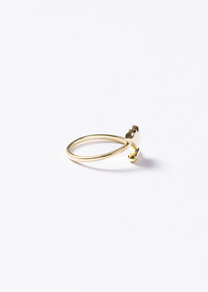 Anillo corazón entrelazado ajustable plata 925 & baño en oro 18k